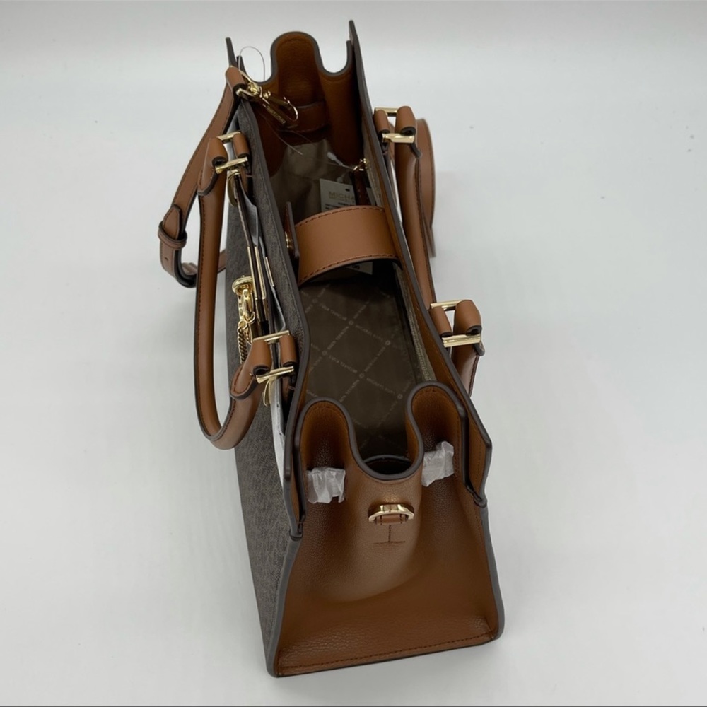 Michael Kors Medium Hamilton Satchel Bag Brown - Picture 8 of 13